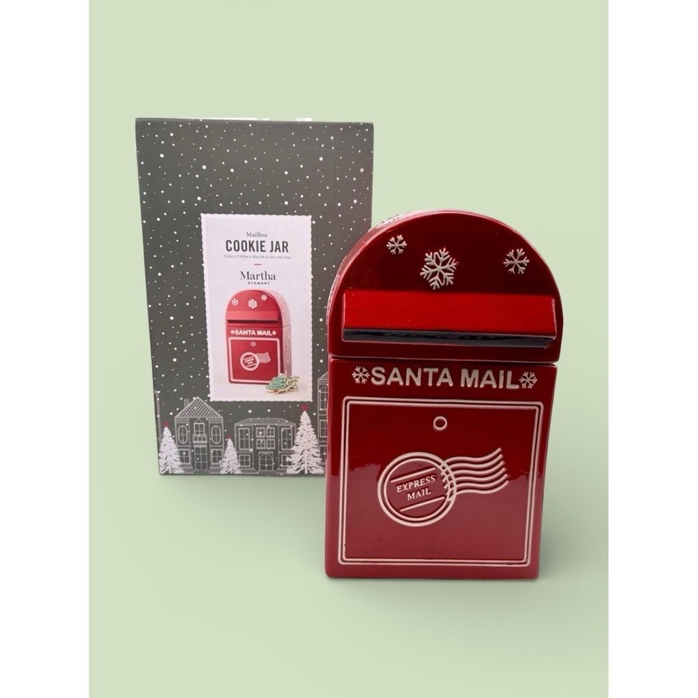 2019 Martha Stewart Collection Santa‎ Mailbox Cookie Jar 12" New in Box